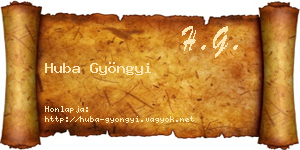 Huba Gyöngyi névjegykártya